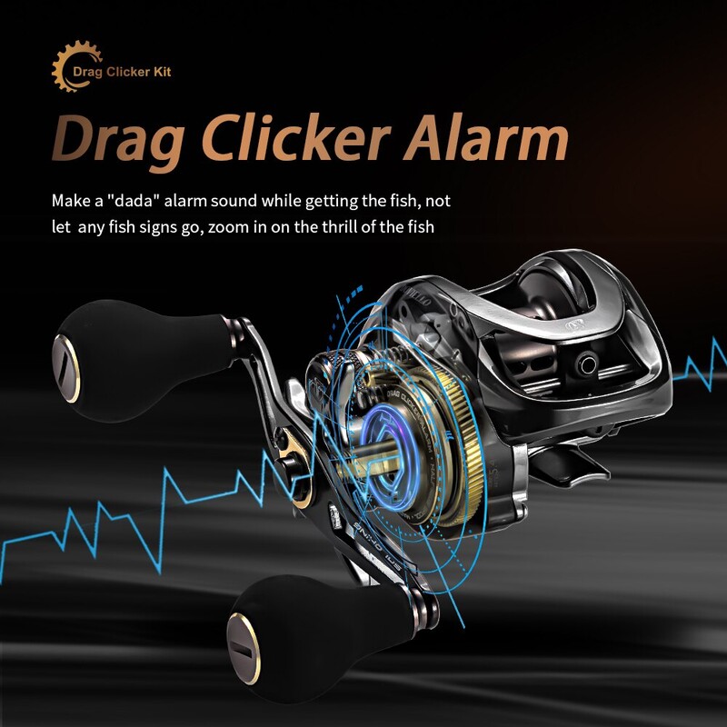 SOLOKING HIAW200 Baitcasting Ritė Betriel 9.5KG Max Drag 12 Guolis 5.4/7.2 Pavaros santykis Žvejybos ritės Baitcaster ritės