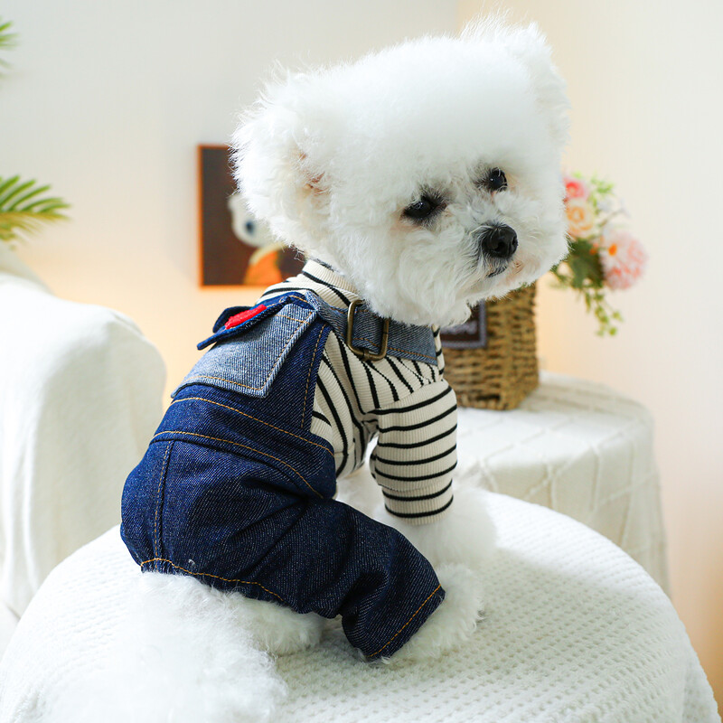 1vnt naminių gyvūnėlių drabužiai pavasario ir rudens meilės retro keturkojės kelnės, tinkamos mažiems ir vidutinio dydžio šunims