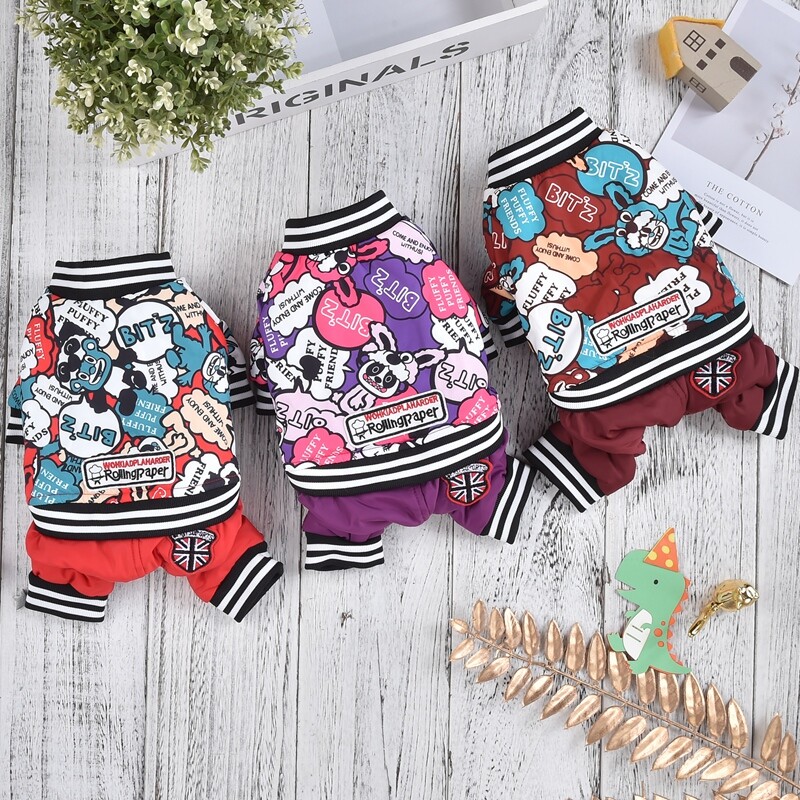 Szélálló kutya jelmez aranyos őszi hó tél puha meleg kisállat kabát Overall Down parkok kis kiskutya állat Drop szállítás