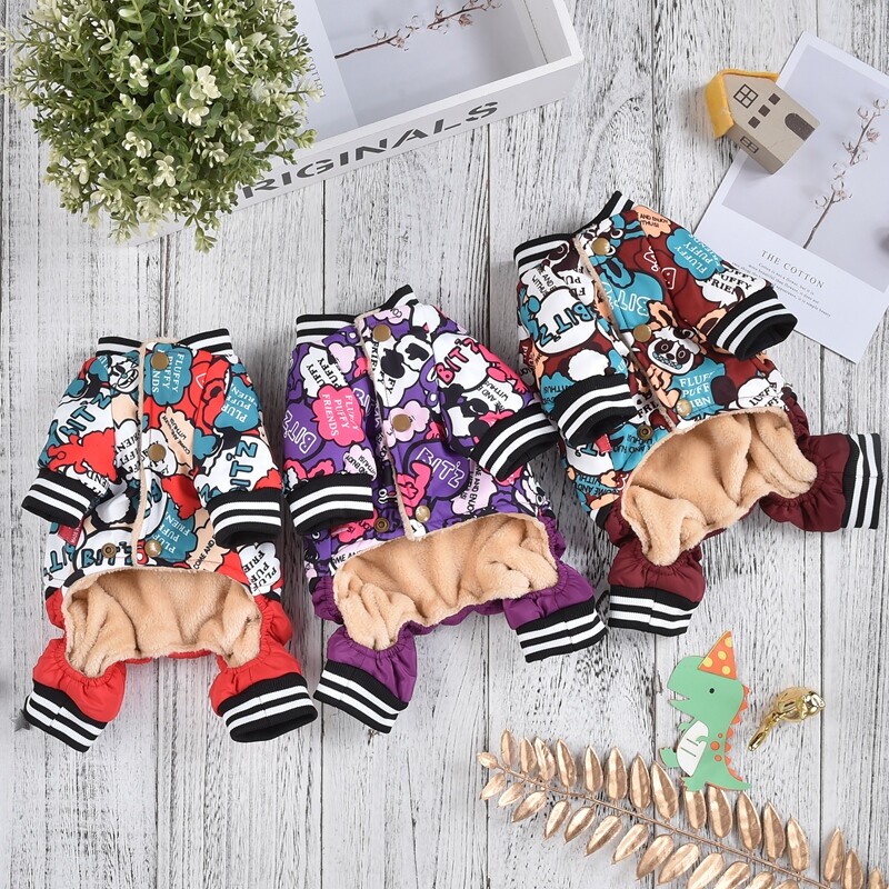 Szélálló kutya jelmez aranyos őszi hó tél puha meleg kisállat kabát Overall Down parkok kis kiskutya állat Drop szállítás