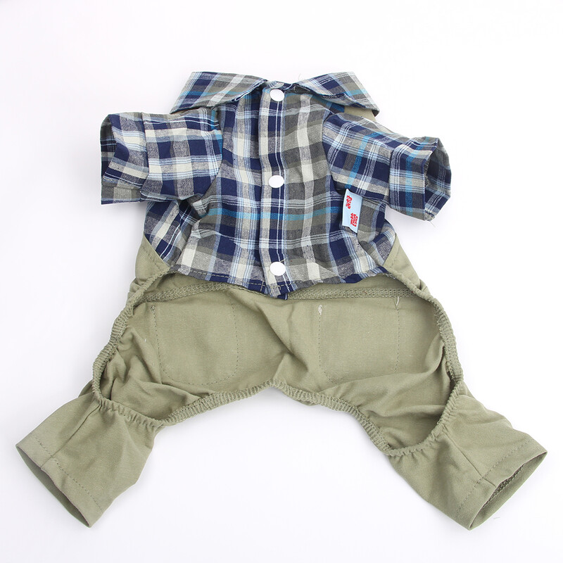 Kutyák Macskák Jumpsuit Plaid & Pocket Design kisállat kiskutya kabát póló Tavaszi/nyári ruházati ruházat
