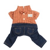 Kutyák Macskák Jumpsuit Csíkos és csokornyakkendő Design Kisállat kölyökkabát póló Tavaszi/nyári ruházati ruházat