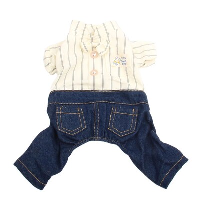 Kutyák Macskák Jumpsuit Csíkos és csokornyakkendő Design Kisállat kölyökkabát póló Tavaszi/nyári ruházati ruházat