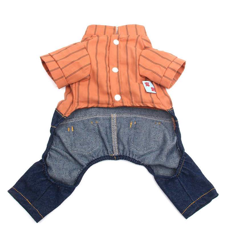 Kutyák Macskák Jumpsuit Csíkos és csokornyakkendő Design Kisállat kölyökkabát póló Tavaszi/nyári ruházati ruházat