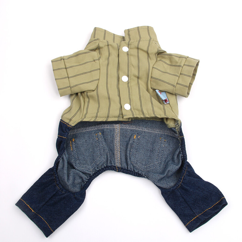 Kutyák Macskák Jumpsuit Csíkos és csokornyakkendő Design Kisállat kölyökkabát póló Tavaszi/nyári ruházati ruházat