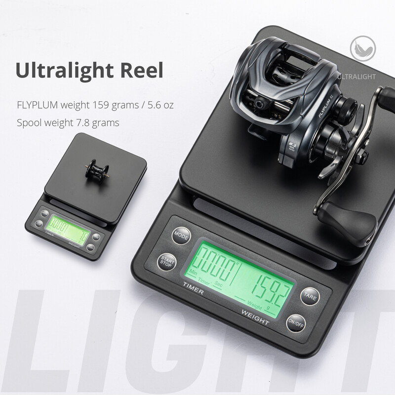 SOLOKING FLYPLUM R2 Baitcasting Ritė 6+1BB 159gramų žvejybos ritė 5KG Drag 8.1 Pavaros santykis Drag Clicker Sound Baitcaster Ritė