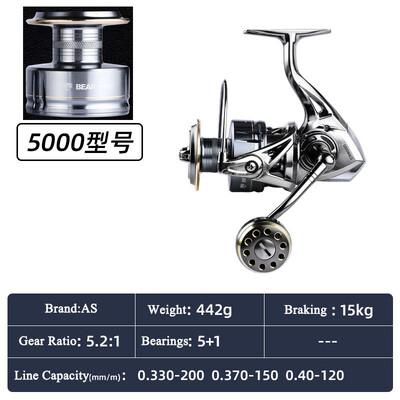 Besisukanti žūklės ritė 2000/3000/4000/5000/6000 didelio pasipriešinimo sūraus vandens nerūdijančio metalo ritinių serija kairiojo/dešiniojo sukimo ratas