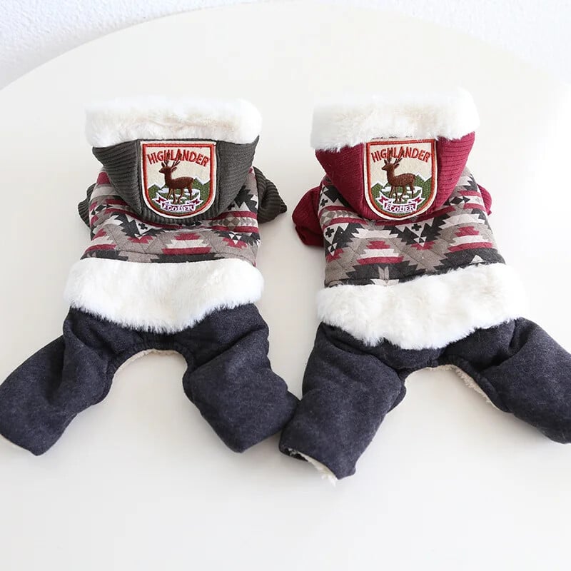 Kalėdiniai keturkojai augintinio kombinezonai, šilti kombinezonai šuniui, raudonos ir žalios spalvos, ruduo ir žiema, šiaurietiškas stilius, šuniukas, augintinis, 2023 m.