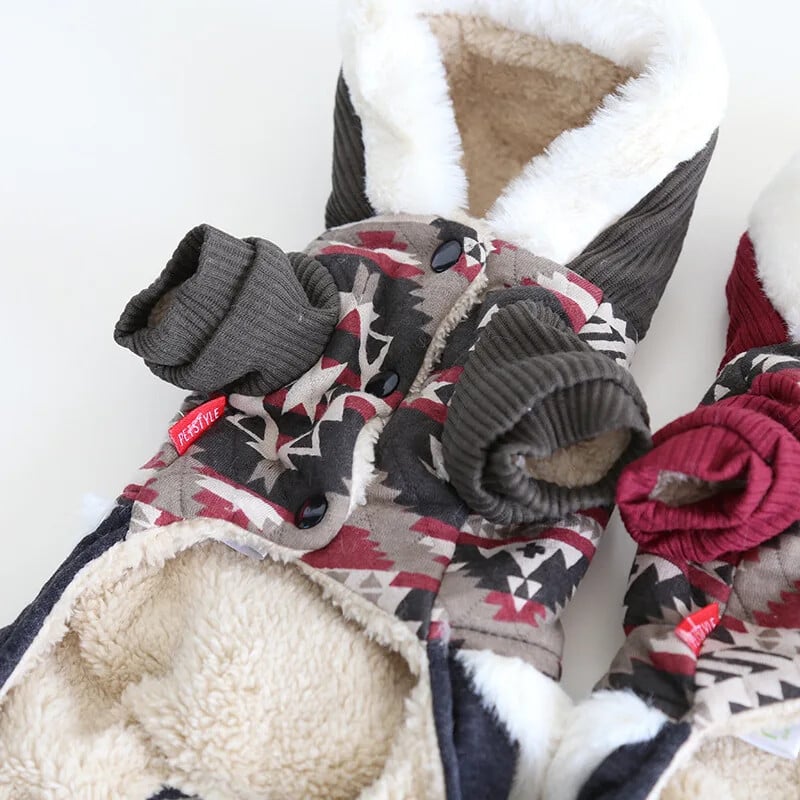 Kalėdiniai keturkojai augintinio kombinezonai, šilti kombinezonai šuniui, raudonos ir žalios spalvos, ruduo ir žiema, šiaurietiškas stilius, šuniukas, augintinis, 2023 m.