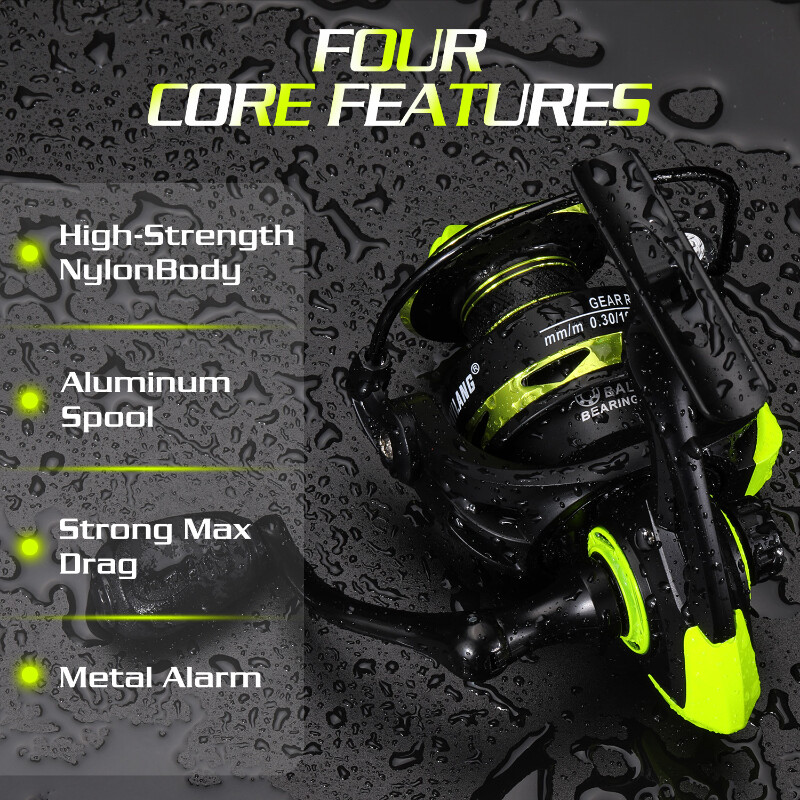 Sougayilang 1000-4000 besisukanti žūklės ritė iš aliuminio lydinio 5.2:1 didelio greičio maks. vilkimo 10 kg ešerių žvejybos reikmenys