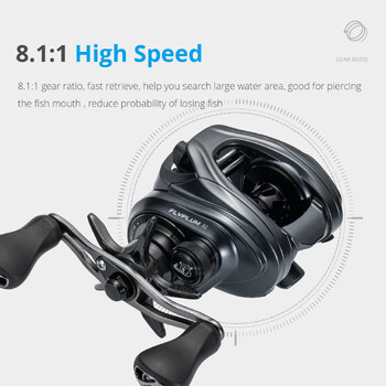 SOLOKING FLYPLUM R2 Baitcaster Reel 8.1 Предавателно отношение 6+1BB 159gram/5.6oz 5KG Power Drag Clicker Baitcasting Риболовна макара