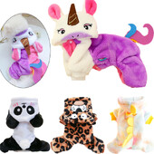 Salopetă de iarnă pentru pisici pentru câini, haine cosplay, pijama caldă de pluș pentru animale de companie pentru câini de talie mică, schnauzer, haină pentru cățeluș pomeranian, roupa para cachorro