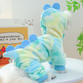 Vilnos Helovino kombinezonas šunims 3 spalvų Pet Žieminis sportinis kostiumas Minkštas rudeninis drabužis XS XL Juokingi Dinozuaro šuniuko Cosplay Kombinezonai