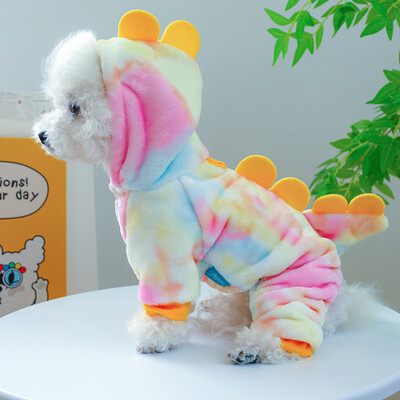 Vilnos Helovino kombinezonas šunims 3 spalvų Pet Žieminis sportinis kostiumas Minkštas rudeninis drabužis XS XL Juokingi Dinozuaro šuniuko Cosplay Kombinezonai