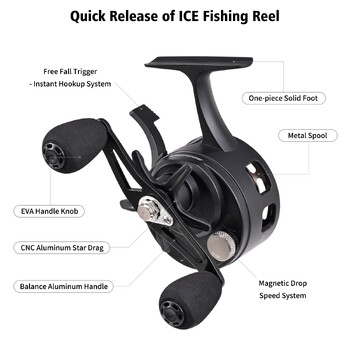 LEOFISHING CNC Ice Fishing Wheel Winter Quick Release Roel 3+1 Metal Spool Coil Smooth Lure Fish Equipment Αξεσουάρ