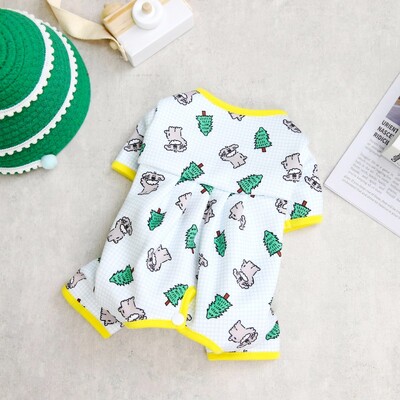 Fashion Print Kombinezonai šunims šunims Pavasariniai šunų kombinezonai Mieli minkšti šuniukų pižamos Šilti kačių kombinezonai naminiams gyvūnėliams Čihuahua drabužiai