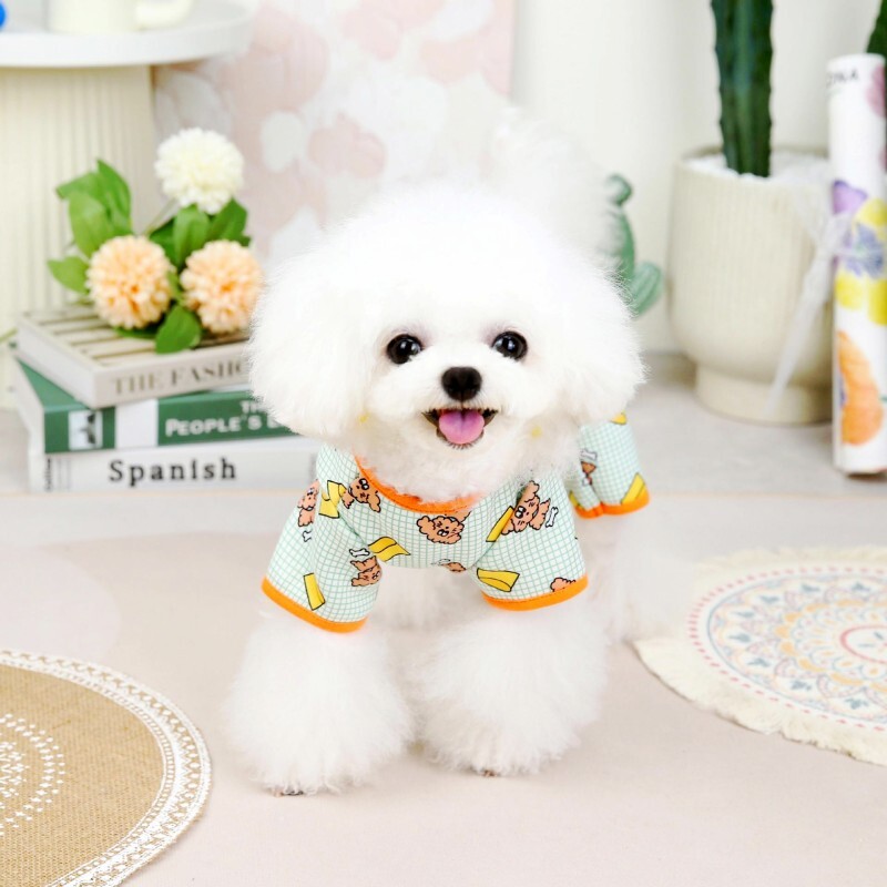 Fashion Print Kombinezonai šunims šunims Pavasariniai šunų kombinezonai Mieli minkšti šuniukų pižamos Šilti kačių kombinezonai naminiams gyvūnėliams Čihuahua drabužiai