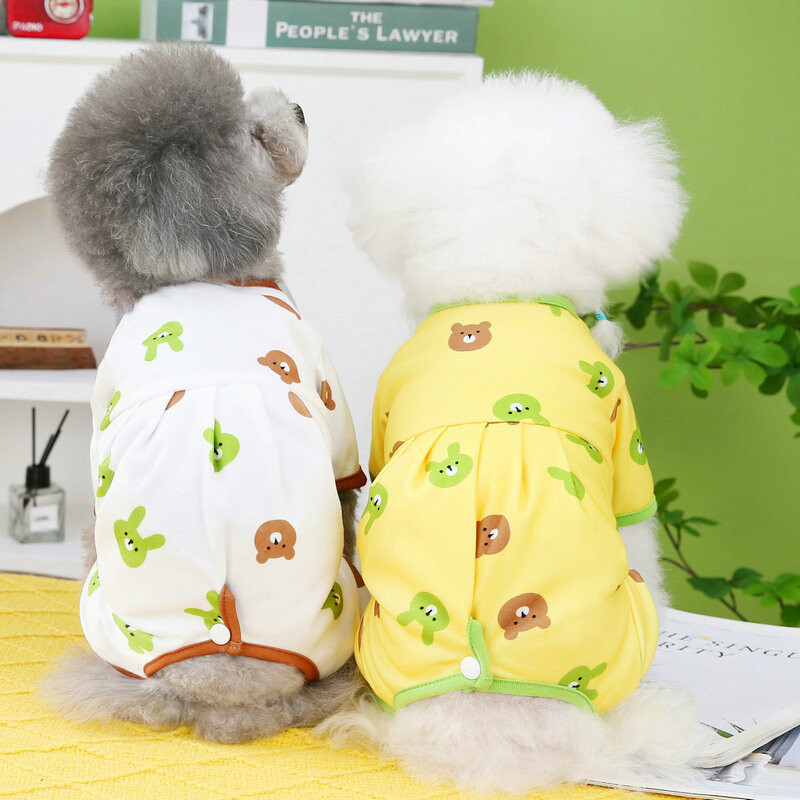 Pavasario ir vasaros naminių šunų kombinezonas šuniukų megztinis šunų drabužiai mažiems šunims Čihuahua prancūzų buldogų kostiumas, medvilninė pižama