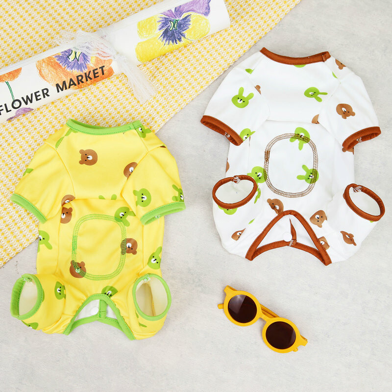 Pavasario ir vasaros naminių šunų kombinezonas šuniukų megztinis šunų drabužiai mažiems šunims Čihuahua prancūzų buldogų kostiumas, medvilninė pižama