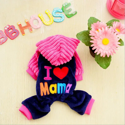 Naminių gyvūnėlių reikmenys mažiems ir vidutiniams šunims Šunų drabužiai Koralų vilnos pastorinta keturių pėdų transformacinė šunų liemenė