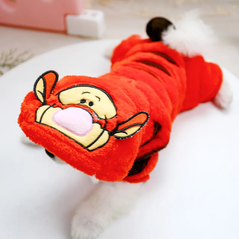 Naminių gyvūnėlių reikmenys mažiems ir vidutiniams šunims Šunų drabužiai Koralų vilnos pastorinta keturių pėdų transformacinė šunų liemenė