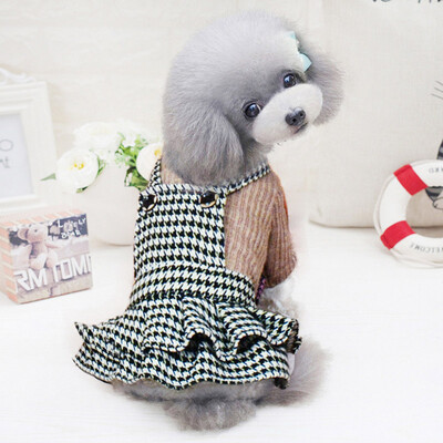 Šiltas šunų kombinezonas, džemperis, suknelė šuniui, pavasario žiemos paltas Graži suknelė mažam šuniui, drabužiai katėms, kelnės su antkrūtiniu 30