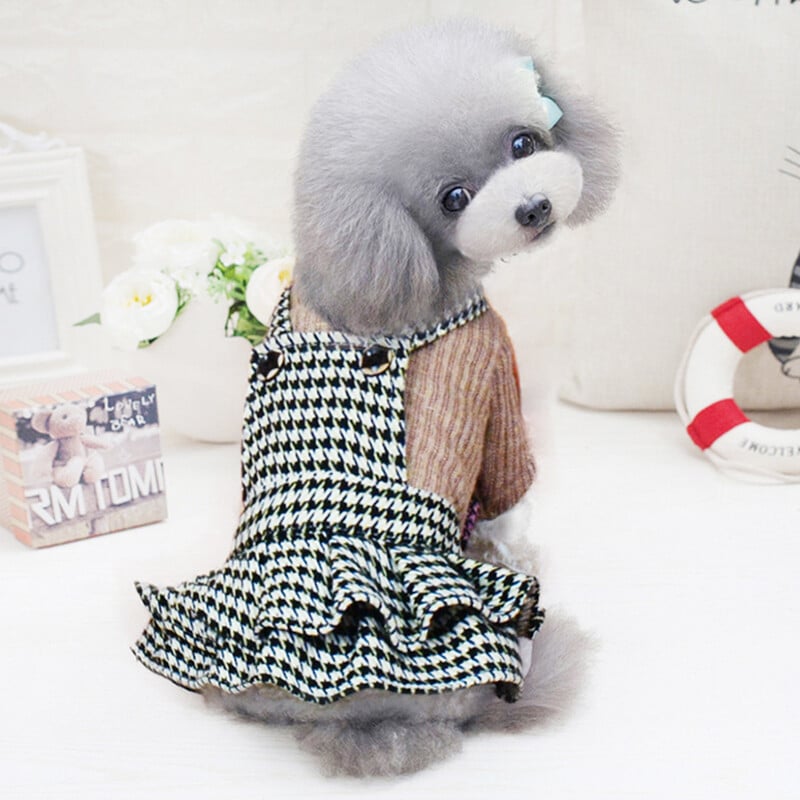 Šiltas šunų kombinezonas, džemperis, suknelė šuniui, pavasario žiemos paltas Graži suknelė mažam šuniui, drabužiai katėms, kelnės su antkrūtiniu 30