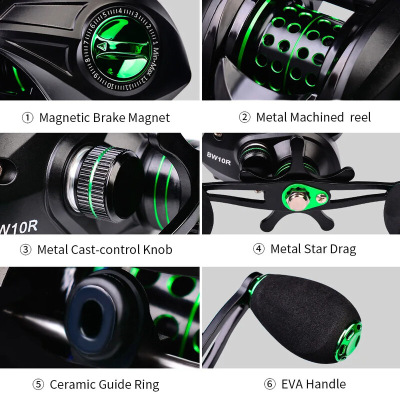 „Sougayilang“ žvejybos ritės pavaros koeficientas „Max Drag Baitcasting“ ritė su aliuminio ritė, skirta „Luya“ gėlavandenės „Pesca“ žvejybos ritės