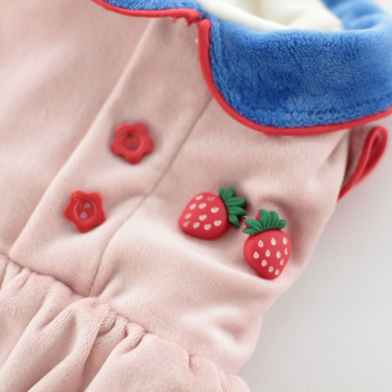 Mājdzīvnieku rudens un ziemas kombinezons zemeņu pidžama mīksts un ērts silts apģērbs kaķis četrkājains bikses suns mājdzīvnieku apģērbs