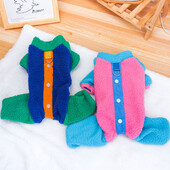 Šunų kombinezonas Žieminis vilna Onesie Sportinis kostiumas naminiams gyvūnėliams D formos žiedas 4 kojyčių striukė Kombinezonai mažiems šunims Chiwawa Dog pižama XL