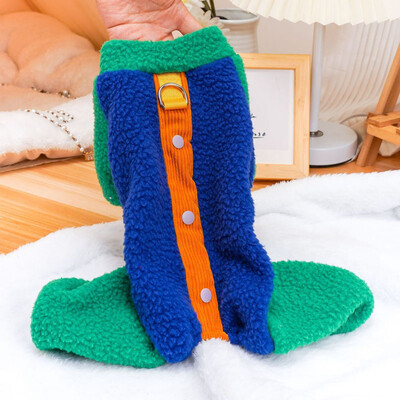 Šunų kombinezonas Žieminis vilna Onesie Sportinis kostiumas naminiams gyvūnėliams D formos žiedas 4 kojyčių striukė Kombinezonai mažiems šunims Chiwawa Dog pižama XL