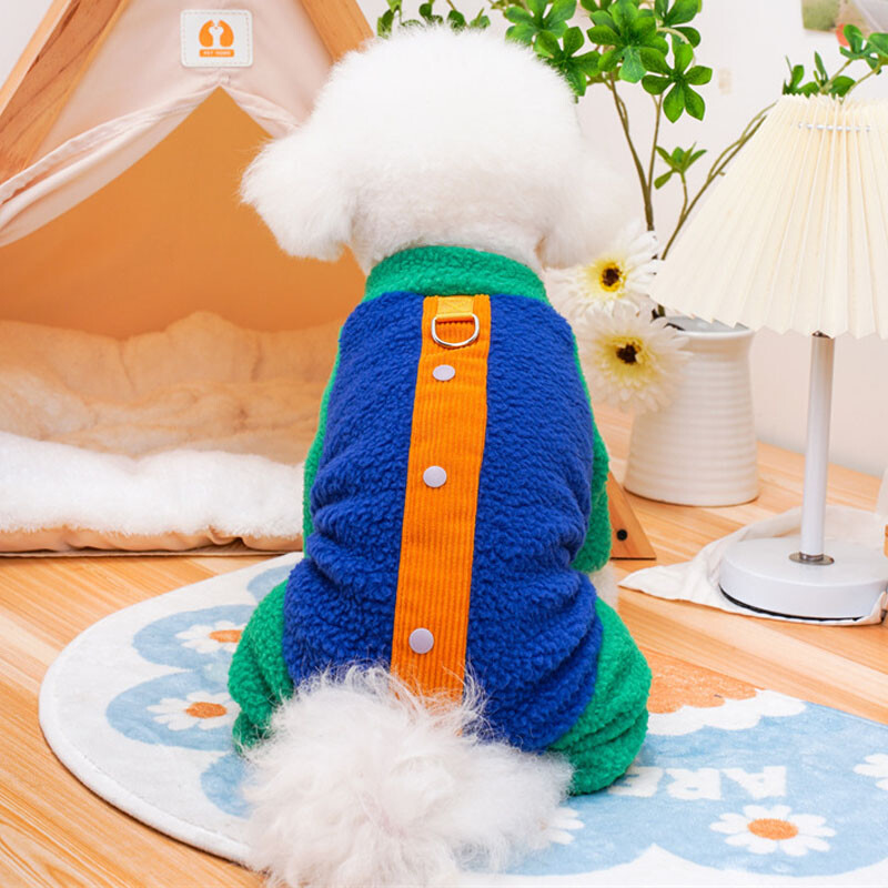 Šunų kombinezonas Žieminis vilna Onesie Sportinis kostiumas naminiams gyvūnėliams D formos žiedas 4 kojyčių striukė Kombinezonai mažiems šunims Chiwawa Dog pižama XL