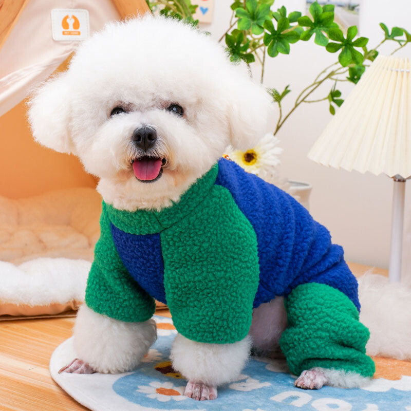 Šunų kombinezonas Žieminis vilna Onesie Sportinis kostiumas naminiams gyvūnėliams D formos žiedas 4 kojyčių striukė Kombinezonai mažiems šunims Chiwawa Dog pižama XL