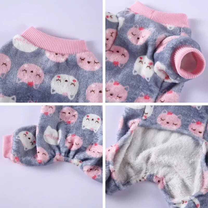 Kalėdiniai šunų raštai pižamos, šilti kombinezonai, paltai mažiems šunims, šuniukas, katė, čihuahua, pomeranijos, žieminiai drabužiai