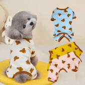 Jauns rudens jauks lāča drēbes suņu kombinezonam, mīksta kokvilnas mājdzīvnieku pidžama mazam sunim mājdzīvnieku kostīms kucēns kaķis suns apģērbs Čivava Yorkie