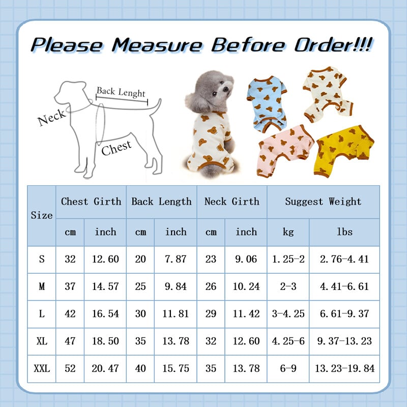 Jauns rudens jauks lāča drēbes suņu kombinezonam, mīksta kokvilnas mājdzīvnieku pidžama mazam sunim mājdzīvnieku kostīms kucēns kaķis suns apģērbs Čivava Yorkie
