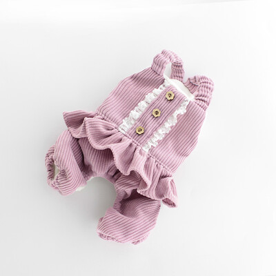 Šuo Rudens/Žiema Velvetas nėrinių dirželis Meškiukas Katė Drabužiai naminiams gyvūnėliams Šunų Pižamos Drabužiai šuniukui Kombinezonai Drabužiai Žieminiai