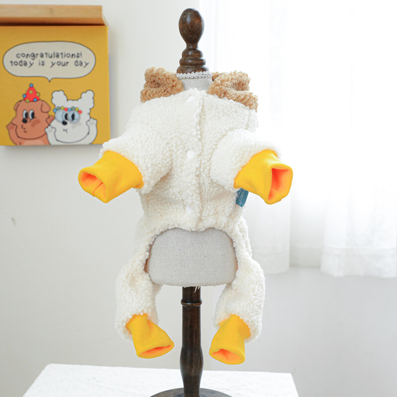 1 db kisállat ruha őszi és téli plüss vastag nyálkás rizsmaci négylábú kabát kis és közepes méretű kutyák számára