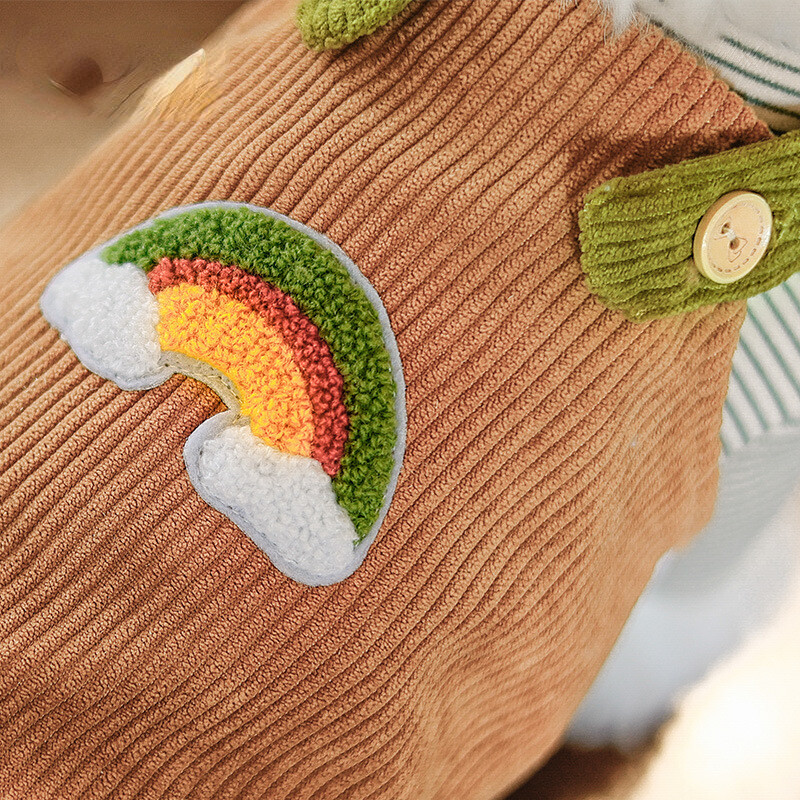 Nauji žieminiai kašmyro drabužiai naminiams gyvūnėliams šuniukų kombinezonas vaivorykštės kelnaitės Šiltas, patogus naminių gyvūnėlių mados dizainas