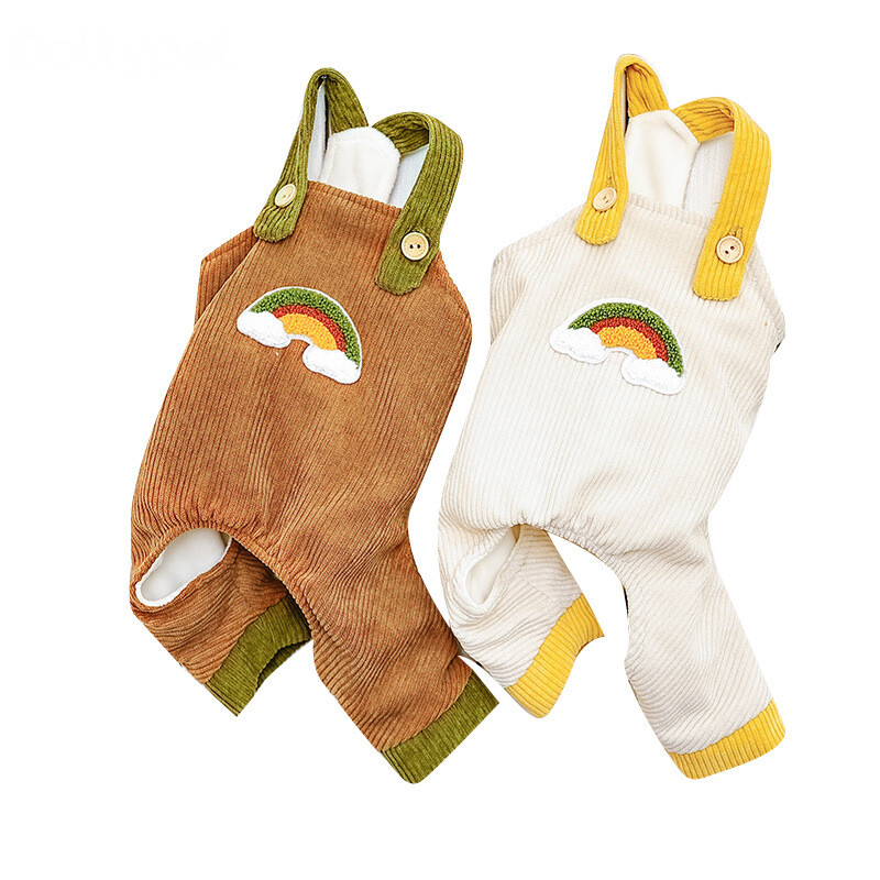 Nauji žieminiai kašmyro drabužiai naminiams gyvūnėliams šuniukų kombinezonas vaivorykštės kelnaitės Šiltas, patogus naminių gyvūnėlių mados dizainas