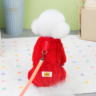 Koralų vilnos kombinezonas šuniui rudeninis, šiltas šuniuko kombinezonas Žieminiai berniukų šunų drabužiai mažiems šunims Naminių gyvūnėlių kostiumas Chihuahua Yorkie pižama