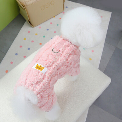 Koralų vilnos kombinezonas šuniui rudeninis, šiltas šuniuko kombinezonas Žieminiai berniukų šunų drabužiai mažiems šunims Naminių gyvūnėlių kostiumas Chihuahua Yorkie pižama