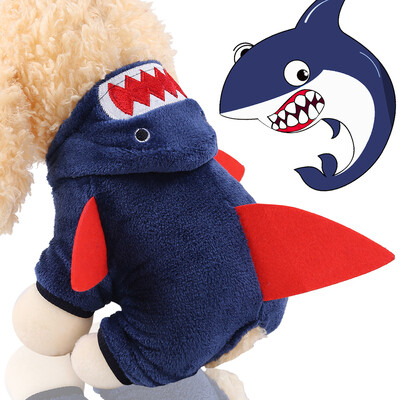 Mopso ryklio kostiumas Jaukus Frenchton Puppy 4 Kojos Hoodis Naminio šuns Drabužiai Šuns Hoodie Cosplay Kostiumų Apranga Megztinis Pižama