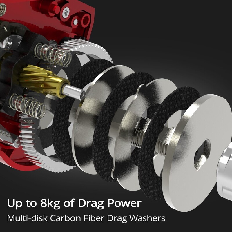 „KastKing Spartacus II“ raudonos spalvos masalo ritė 8KG maksimalus vilkimas 7+1 didelės spartos pavarų santykio žvejybos ritė