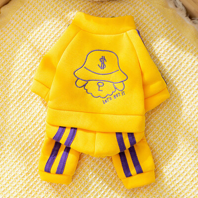 Sporta Kombinezoni Suņiem Modes Suņu Kapuči Mētelis Silts Mīksts Kucēnu Apģērbs Jauki Print Kaķu Jumpduits Mājdzīvnieku Džemperi Ziemas Suņu Apģērbi