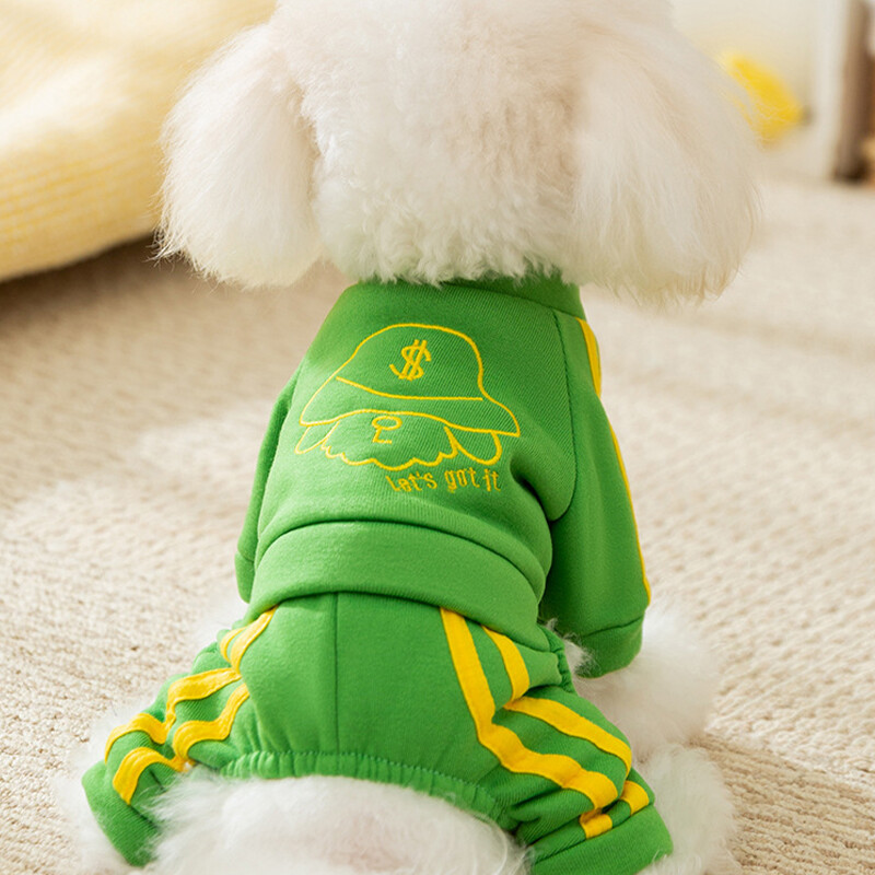 Sporta Kombinezoni Suņiem Modes Suņu Kapuči Mētelis Silts Mīksts Kucēnu Apģērbs Jauki Print Kaķu Jumpduits Mājdzīvnieku Džemperi Ziemas Suņu Apģērbi