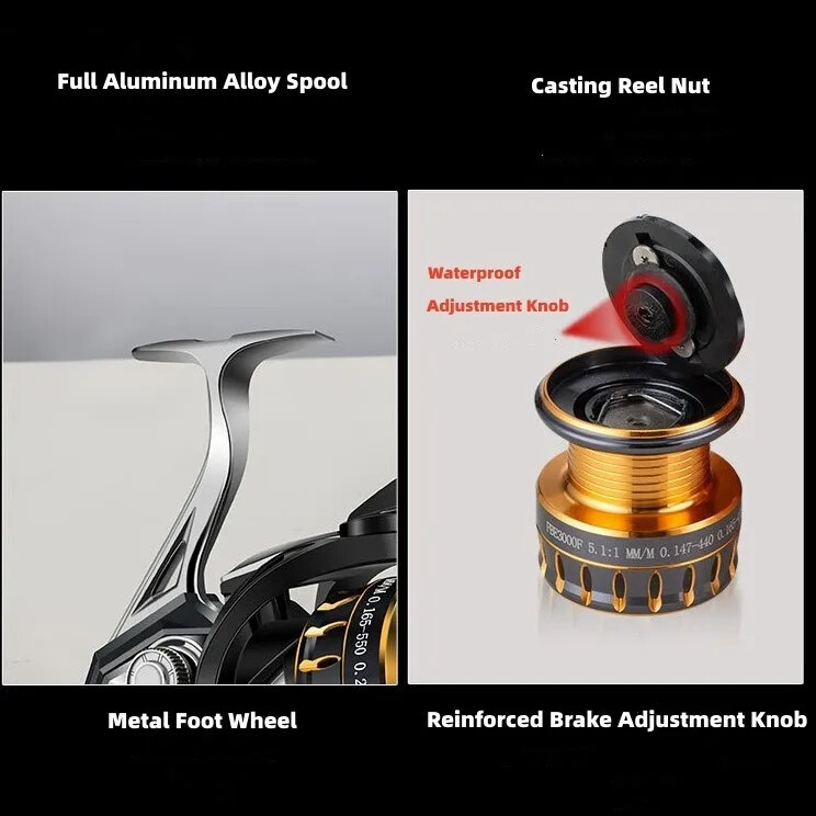 Mulinetă Jigging cu apă sărată Mavllos KUAFU Design anti-coroziune Putere de tragere 20 kg Raport de viteză 5,7: 1 Mulinetă de pescuit cu ton puternic din metal