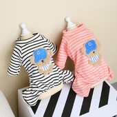 Dryžuoto šuns kombinezonas Rudeniniai šunų drabužiai Animacinių filmų piešiniai šuniuko pižama madingi kačių kombinezonai naminių gyvūnėlių kostiumai čihuahua kombinezonai