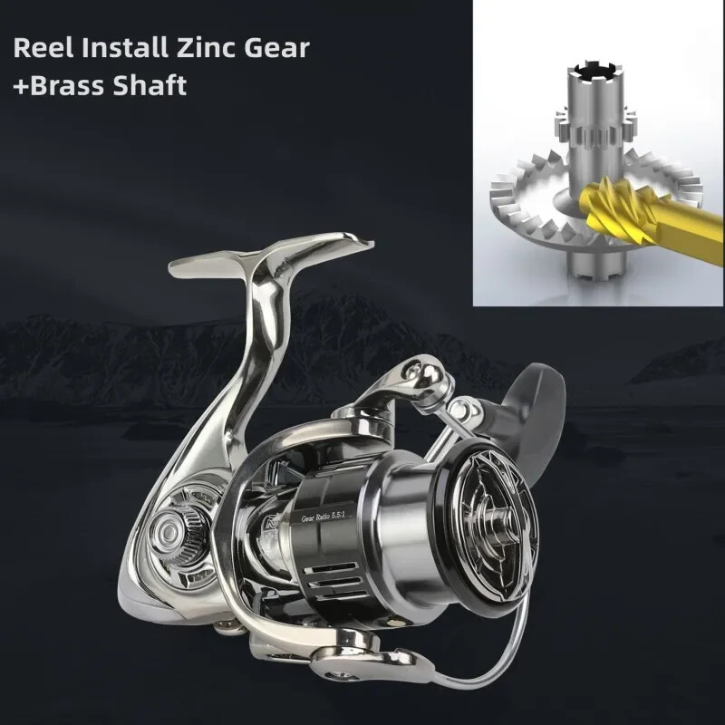 Mulinetă de pescuit la crap Mavllos Romax, raport de forță 15 kg 5,5: 1,1000-5000 bobină din aluminiu, rezistență la apă, mulinetă de filare pentru robici de apă sărată