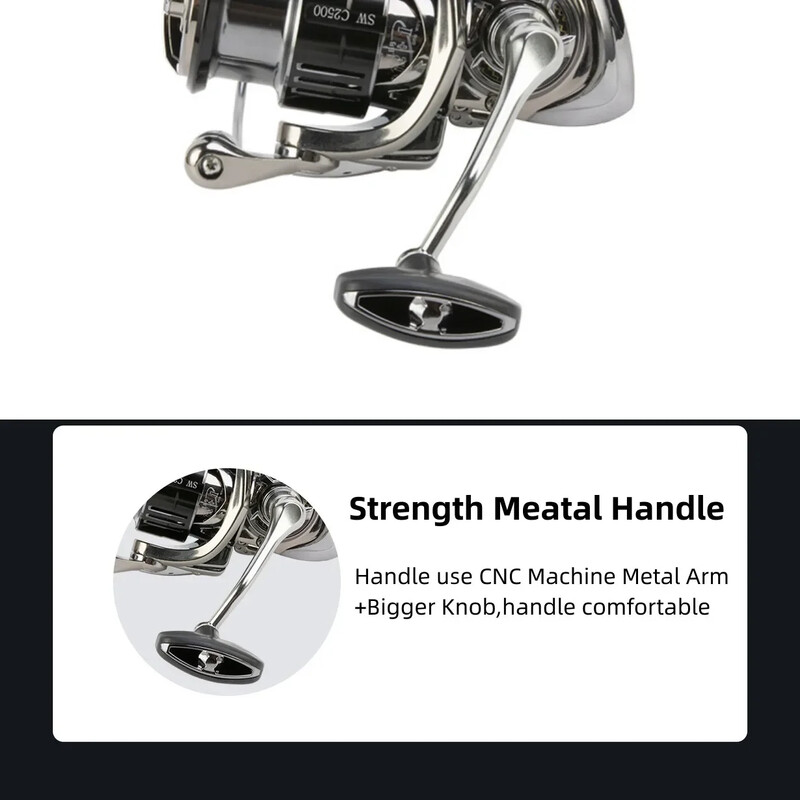 Mulinetă de pescuit la crap Mavllos Romax, raport de forță 15 kg 5,5: 1,1000-5000 bobină din aluminiu, rezistență la apă, mulinetă de filare pentru robici de apă sărată